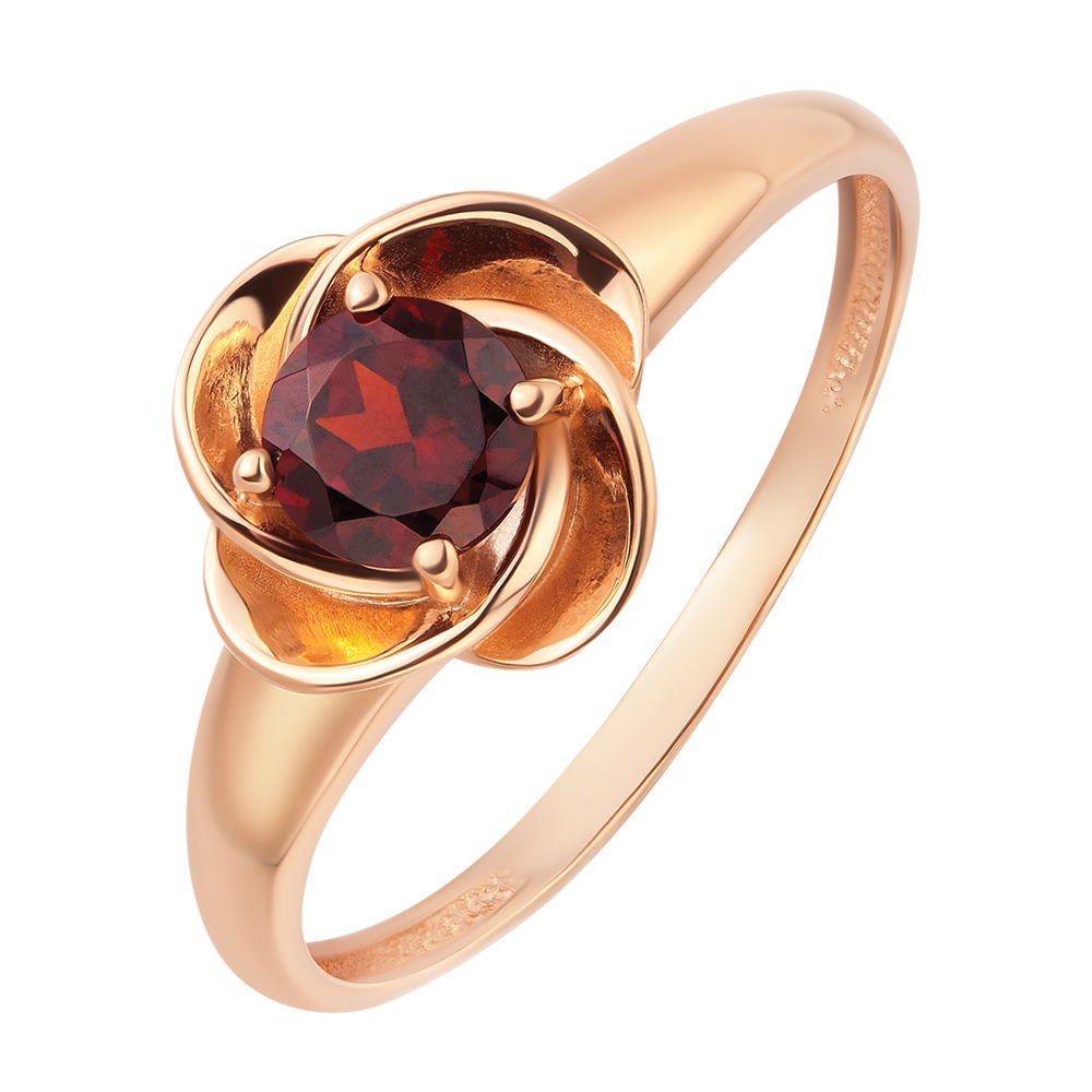 

Кольцо женское из красного золота с гранатом 585Gold 201007586, р. 17,5, 201007586