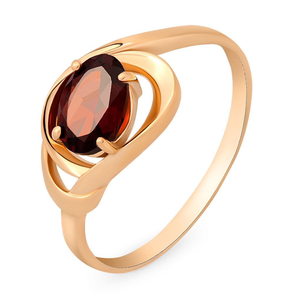 

Кольцо женское из красного золота с гранатом 585Gold 201010872, р. 17,5, 201010872