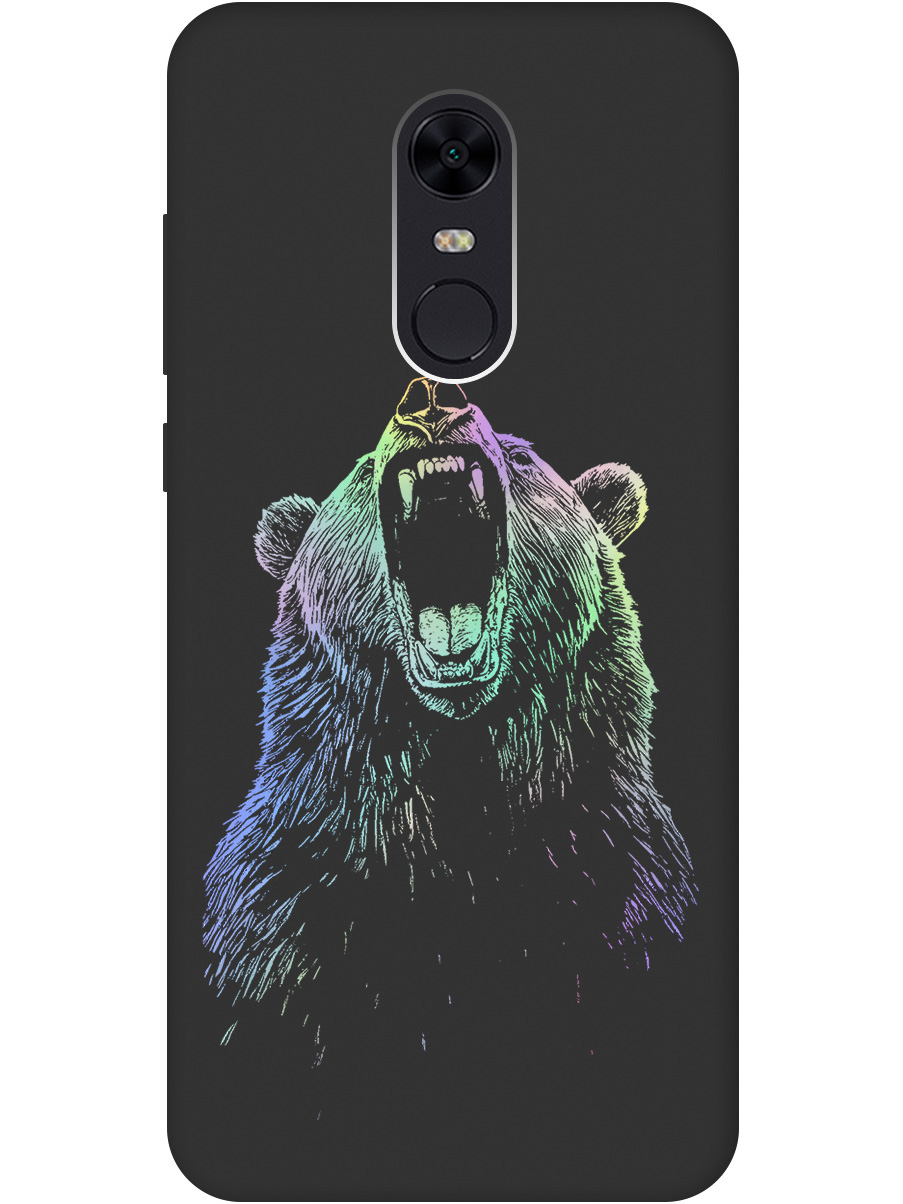 

Силиконовый чехол на Xiaomi Redmi 5 Plus с принтом "Медведь Гризли" матовый черный, Черный;серебристый, 717097513