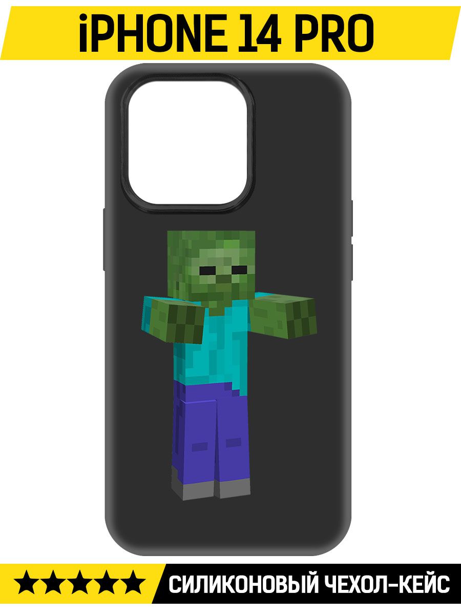

Чехол-накладка Софт Minecraft-Гигант для iPhone 14 Pro, Черный