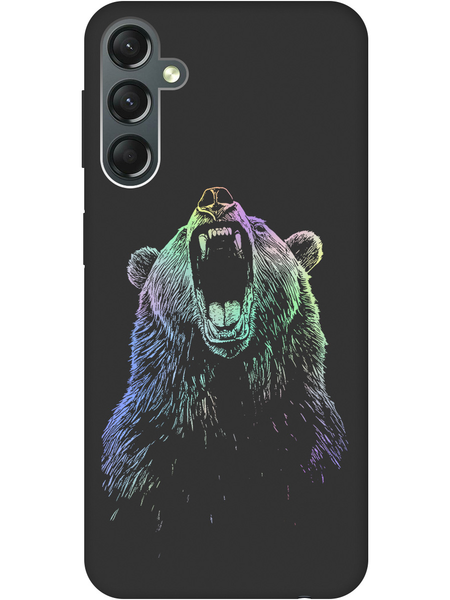 

Силиконовый чехол на Samsung Galaxy A24 с принтом "Медведь Гризли" матовый черный, Черный;серебристый, 769395613