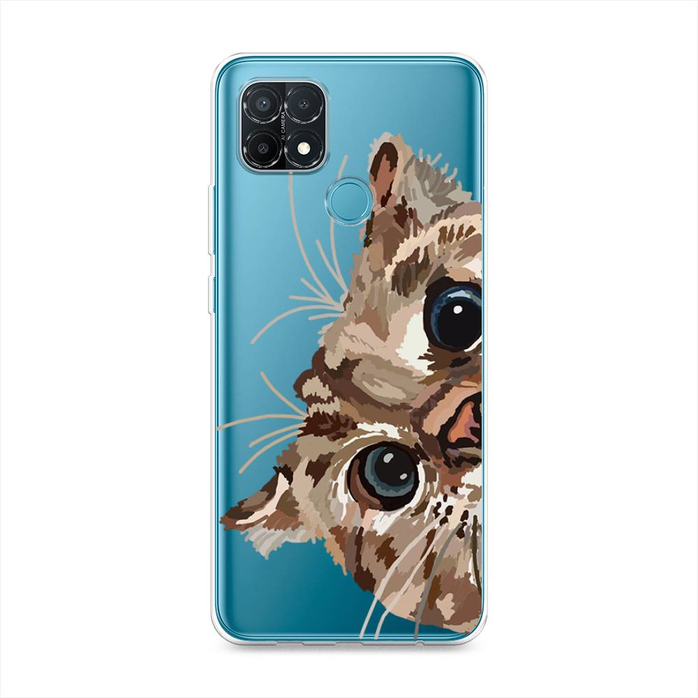 

Чехол на Oppo A15 "Любопытный кот", Коричневый;синий;черный, 255650-1