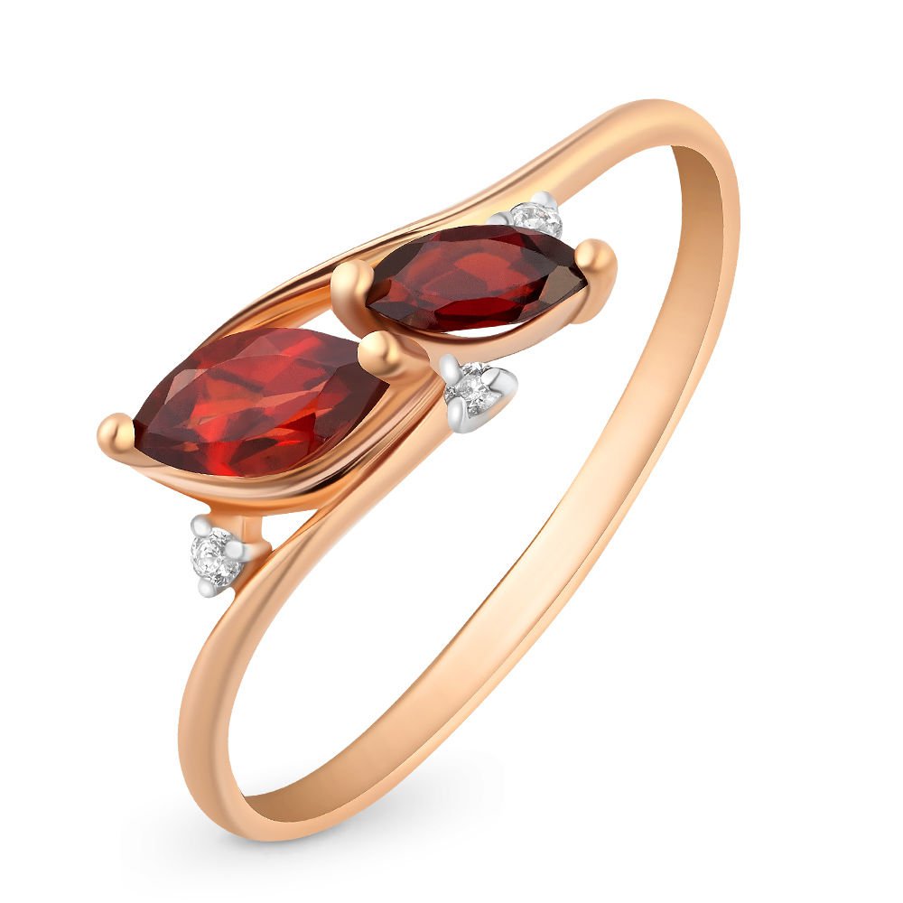 

Кольцо женское из красного золота с гранатом 585Gold 201007697, р. 17, 201007697
