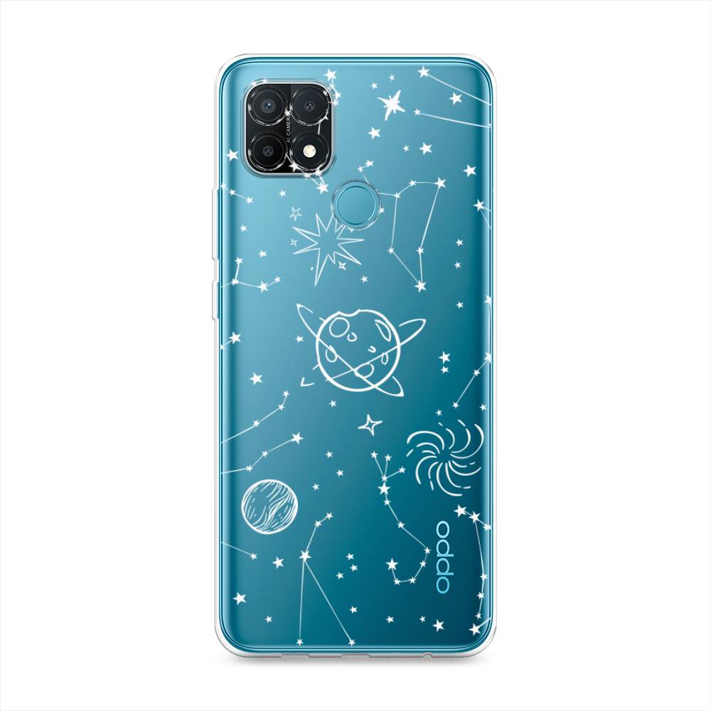 

Чехол на Oppo A15 "Планеты в космосе", Белый, 255650-2