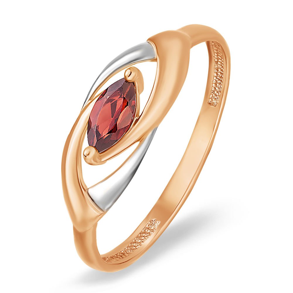

Кольцо женское из красного золота с гранатом 585Gold 201007670, р, 201007670