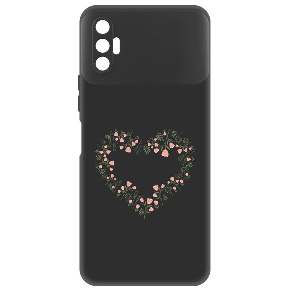 

Чехол-накладка Софт Цветочное сердце для Tecno Spark 8P, Черный