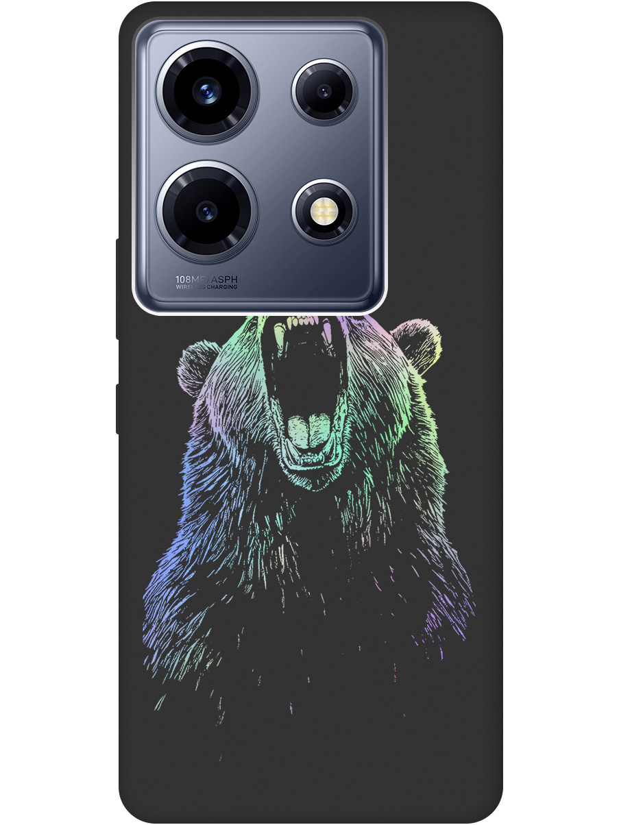 

Силиконовый чехол на Infinix Note 30 VIP с принтом "Медведь Гризли" матовый черный, Черный;серебристый, 778685713