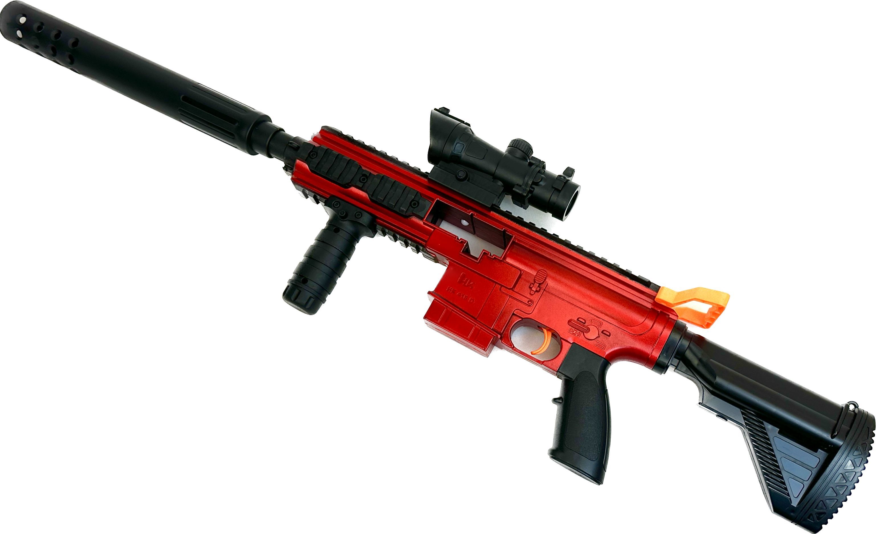 Автомат игрушечный ZHENGLEZUAN М416 стреляет мягкими пулями, пулемет с глушителем 111508 игрушка деревянная стреляет резинками автомат 2х27х12 см sima land