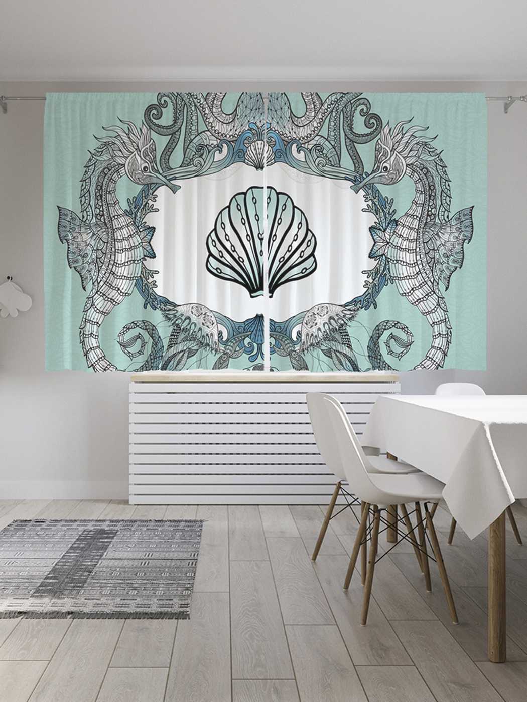 фото Шторы с фотопечатью joyarty "морской совет" из сатена, 290х180 см