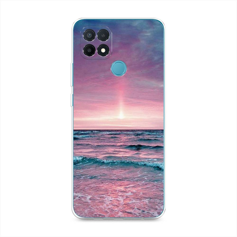 

Чехол на Oppo A15 "Восход 3", Розовый;голубой, 255650-2
