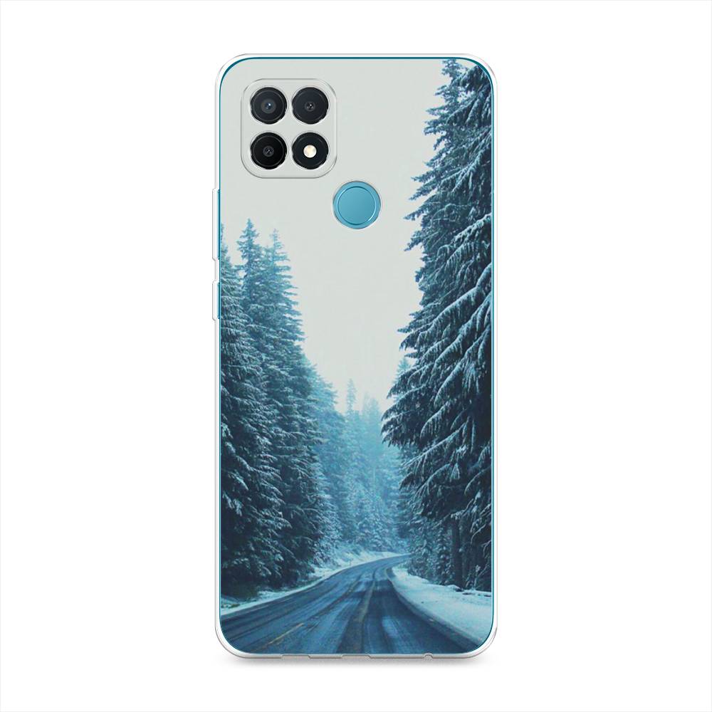 

Чехол на Oppo A15 "Зима 9", Бежевый;голубой;черный, 255650-2