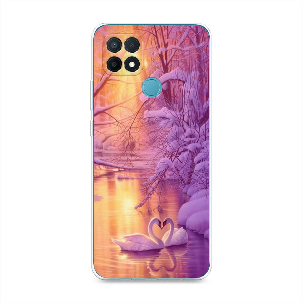 

Чехол на Oppo A15 "Зима 1", Фиолетовый;желтый, 255650-2