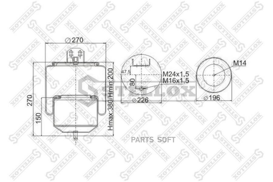 

STELLOX Пневмоподушка STELLOX 9078041sx