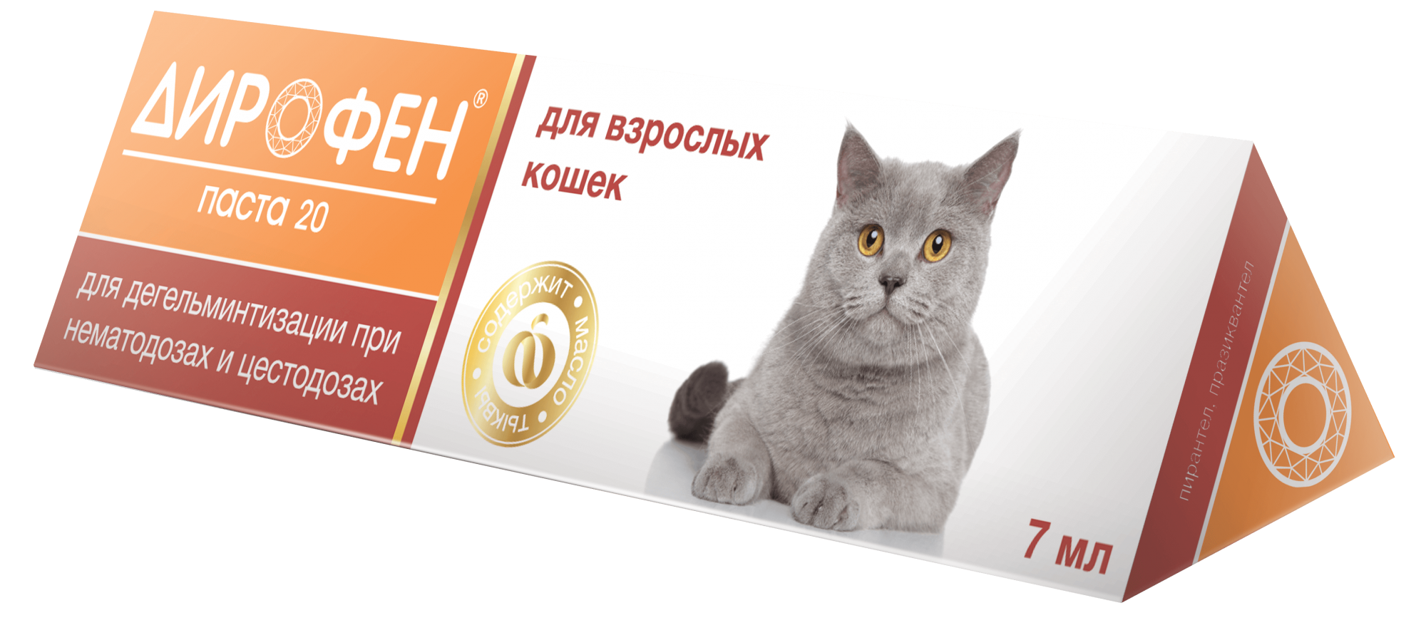 Антигельминтик для кошек и собак apicenna Дирофен-Паста 60, с тыквенным маслом, 10 мл