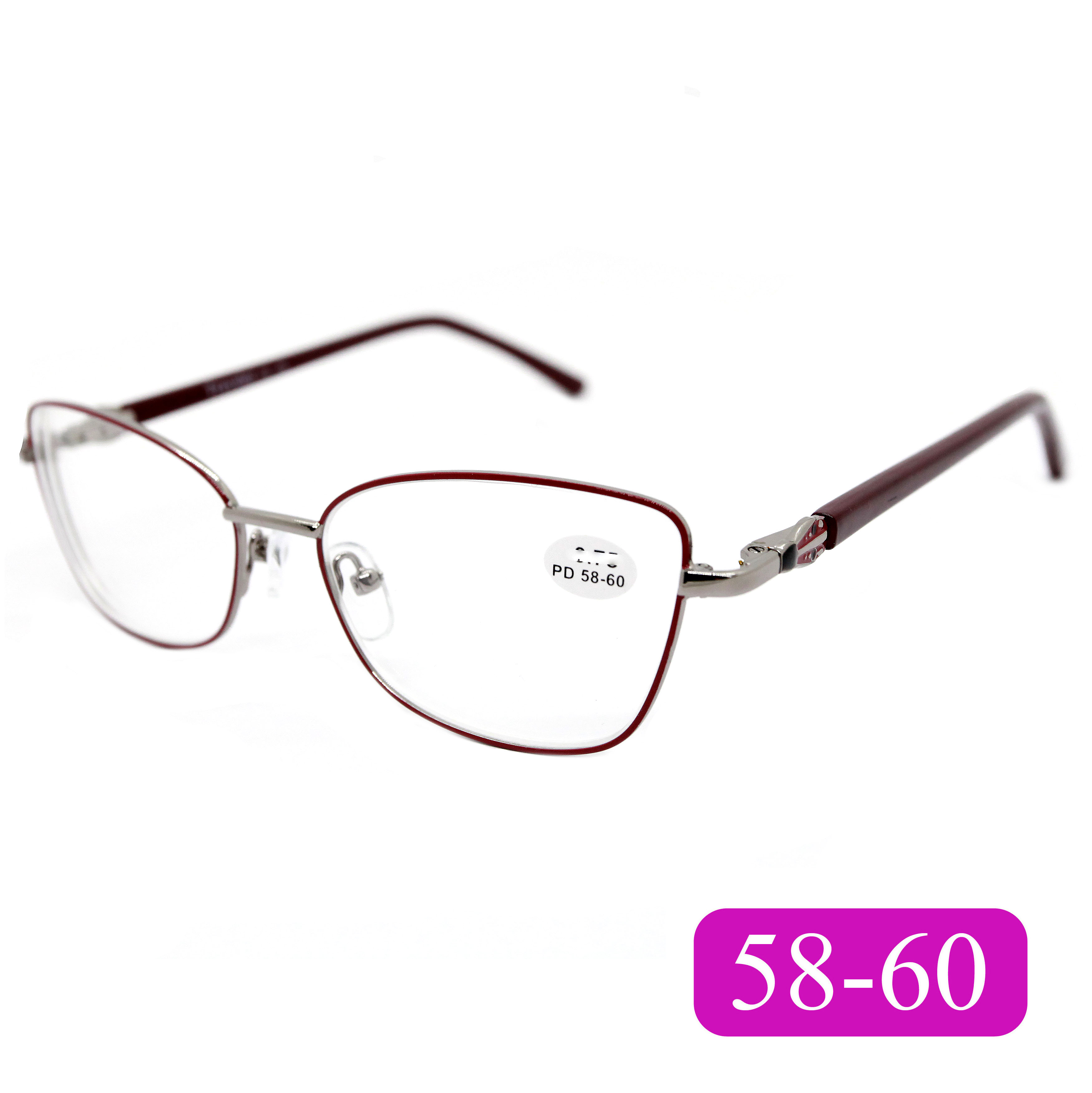 Готовые очки Traveler 8011 +4.50, без футляра, цвет бордовый, РЦ 58-60