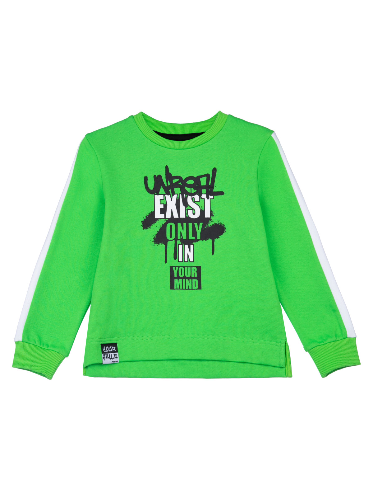 

Свитшот детский PlayToday 12312246, цвет светло-зеленый, черный, размер 110, 12312246