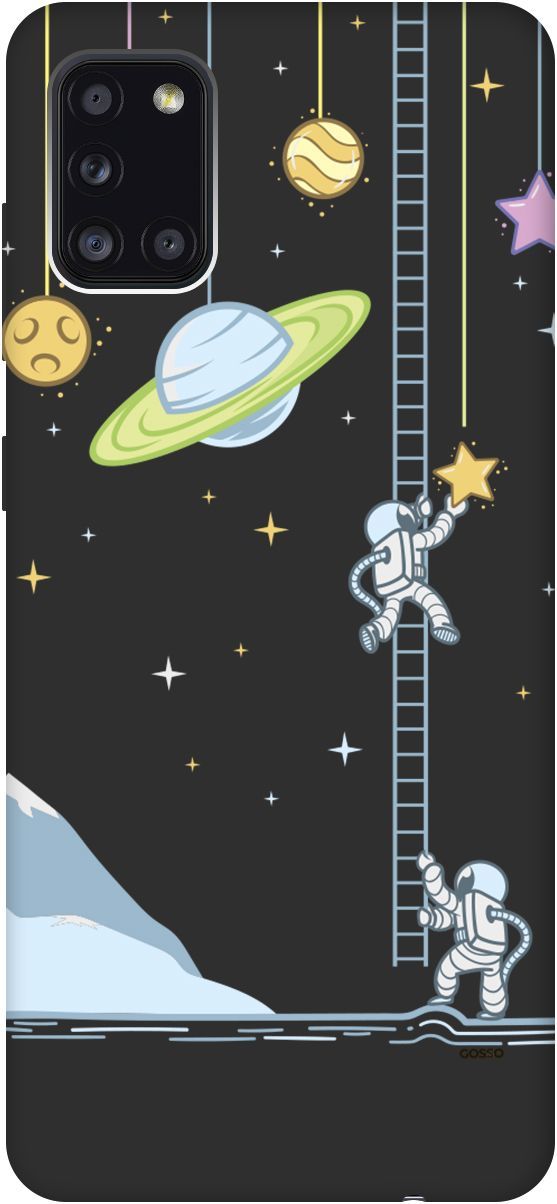 

Матовый чехол на Samsung Galaxy A31 "Ladder into Space" черный, Черный;белый, 2509
