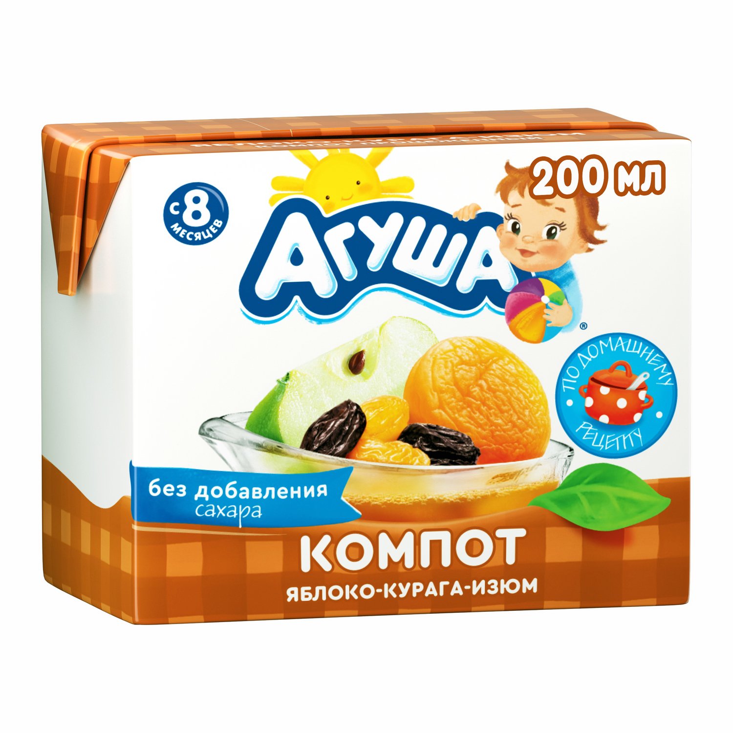 

Компот Агуша курага-изюм-яблоко 0,2 л