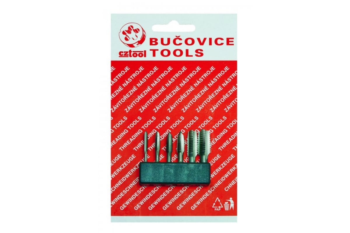 

Метчики с шестигранным хвостовиком 1/4 - М3, M4, M5, M6, M8 - по 1 шт.BUCOVICE 948100
