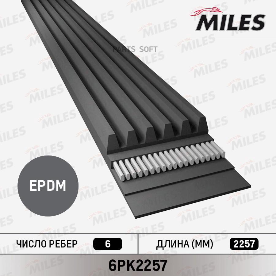 MILES Ремень поликлиновый MILES 6pk2257