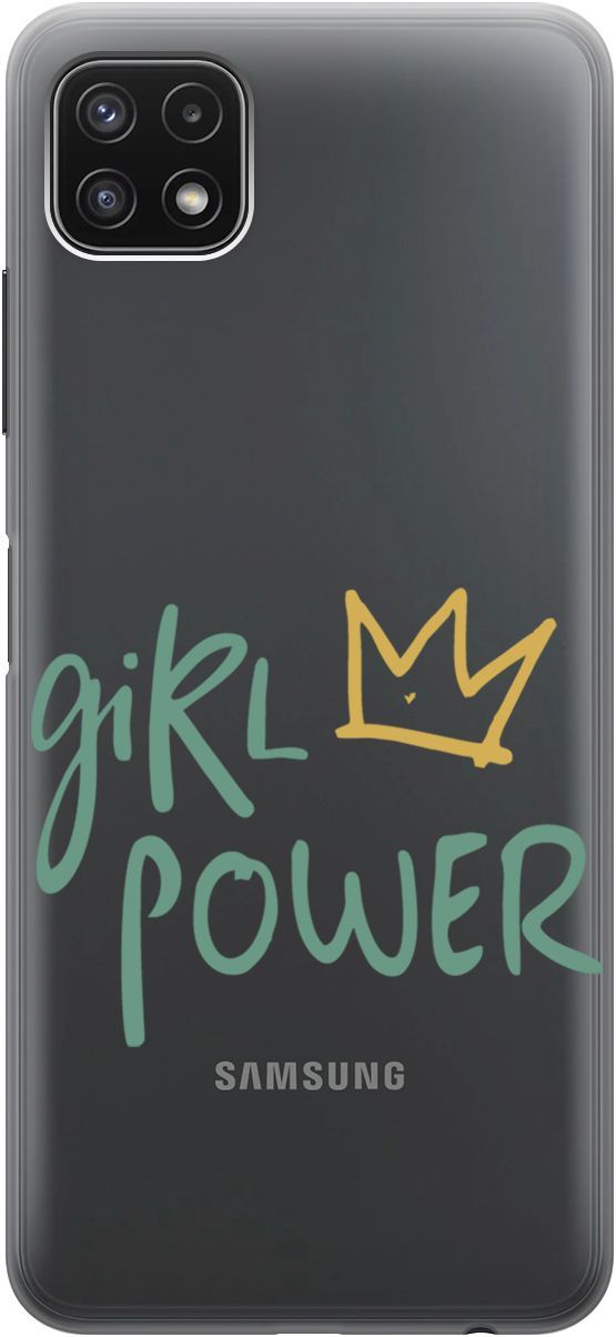 

Чехол на Samsung Galaxy A22s 5G "Girl Power!" прозрачный, Прозрачный;зеленый, 3916
