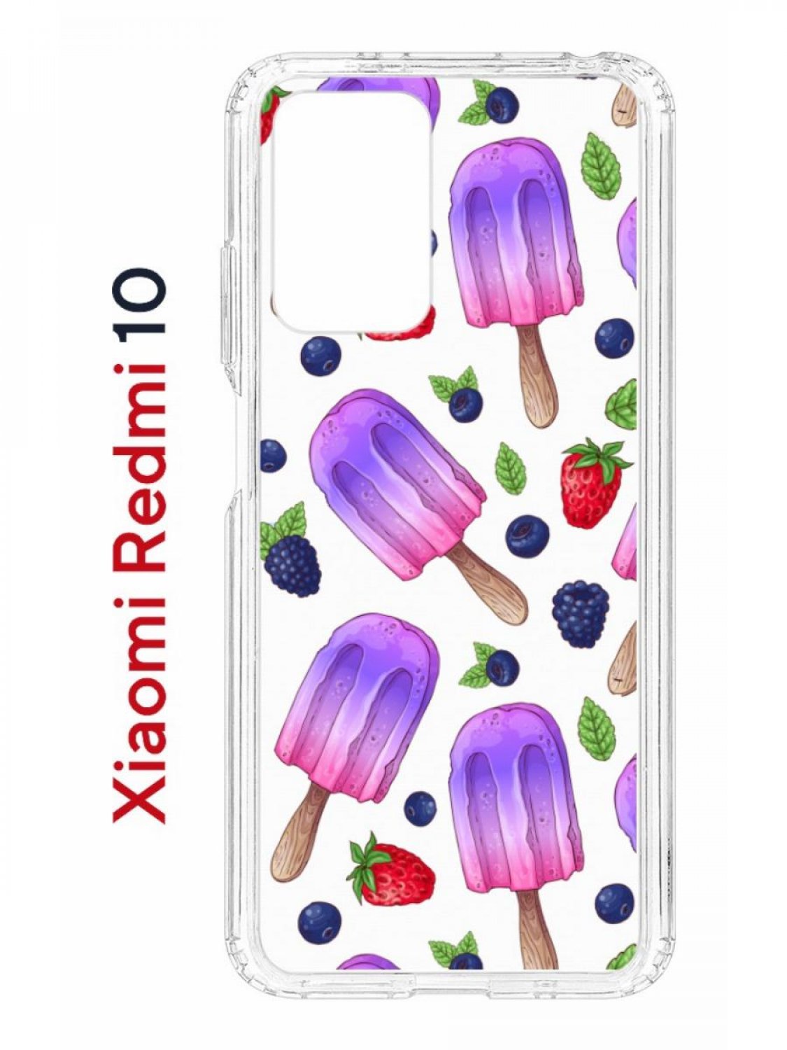 фото Чехол на xiaomi redmi 10/10 prime kruche print ice cream,противоударный бампер с принтом кruче