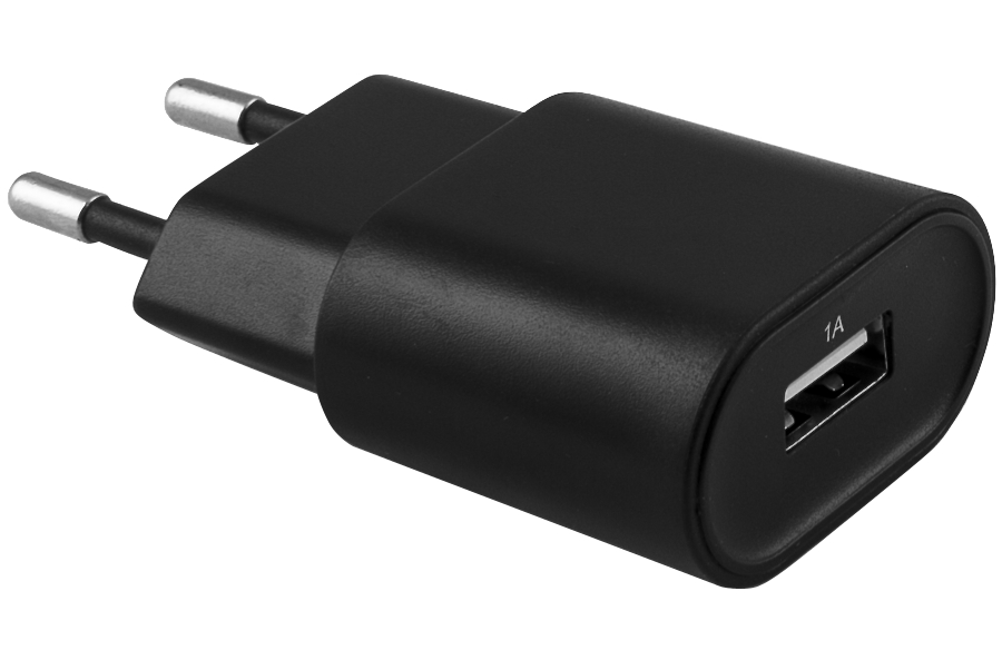 Сетевое зарядное устройство Bron USB 1А черный