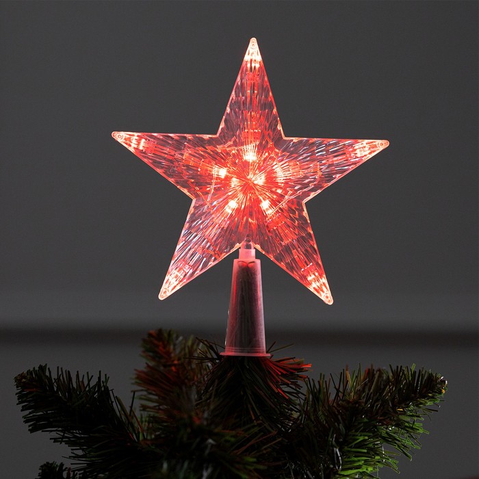 Елочная звезда Звезда красная свечение красное 5276532 1 шт. прозрачный