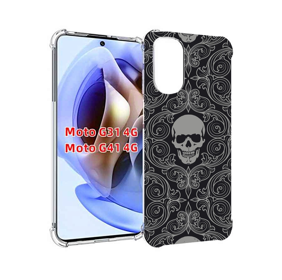 

Чехол MyPads орнамент-черепов для Motorola Moto G31 4G / G41 4G, Прозрачный, Tocco