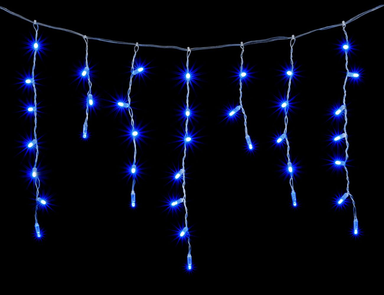 Световая бахрома BEAUTY LED с колпачком мерцающая eli--PIL120BLWCAP-10-2B 3,1x0,5 м синий