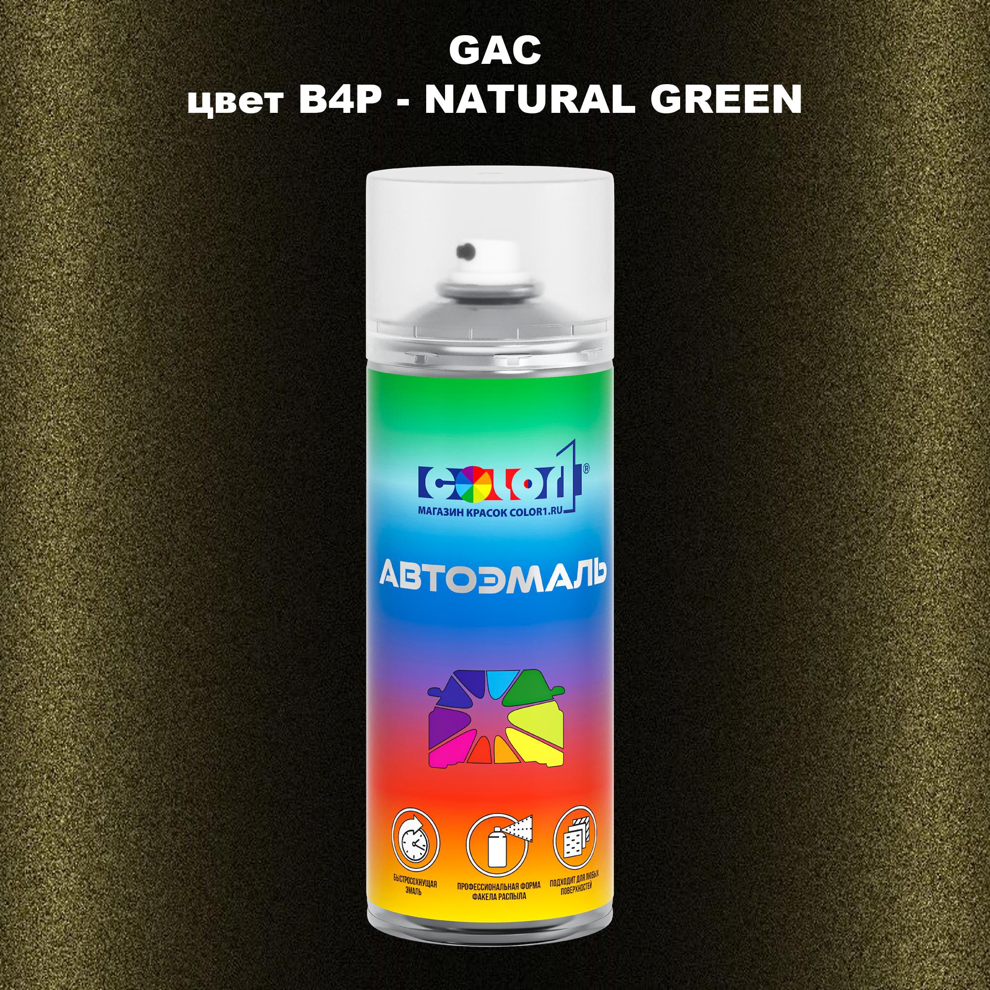 

Аэрозольная краска COLOR1 для GAC, цвет B4P - NATURAL GREEN, Прозрачный