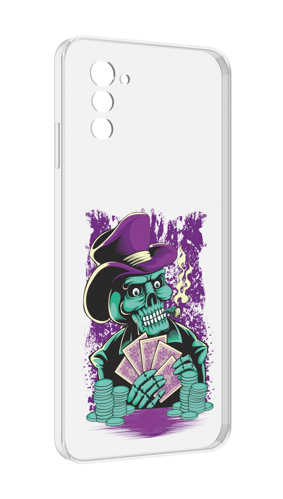 

Чехол MyPads зеленый череп с картами для UleFone Note 12 / Note 12P, Прозрачный, Tocco