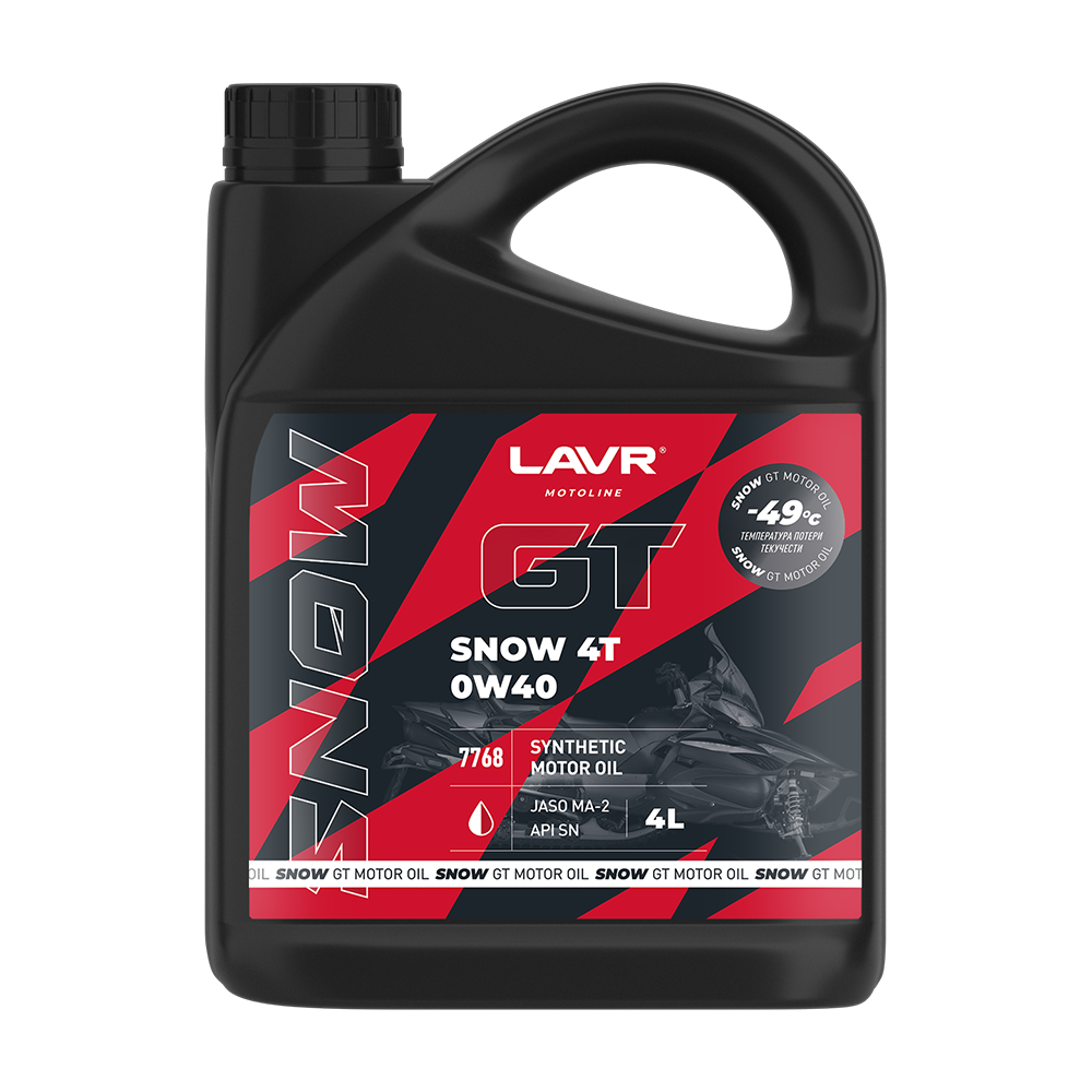 

Моторное масло LAVR MOTO GT Snow 4T 0W40 SN, Ln7768, 4 л, Ln7768