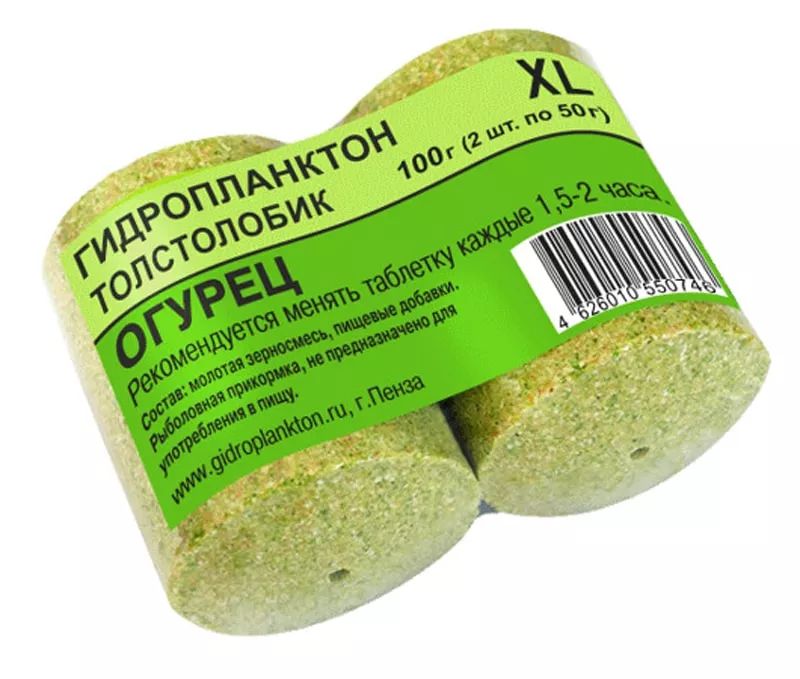 

Гидропланктон Толстолобик XL 50 г х 2 шт Огурец 8105