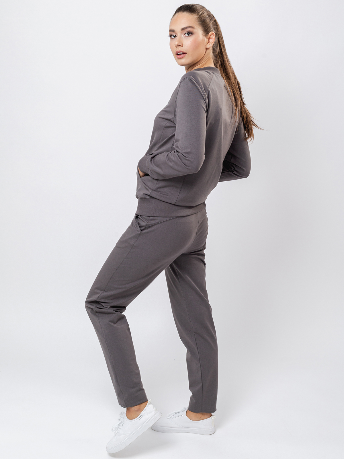 фото Спортивные брюки женские oxouno oxo 0655 footer 02 серые s