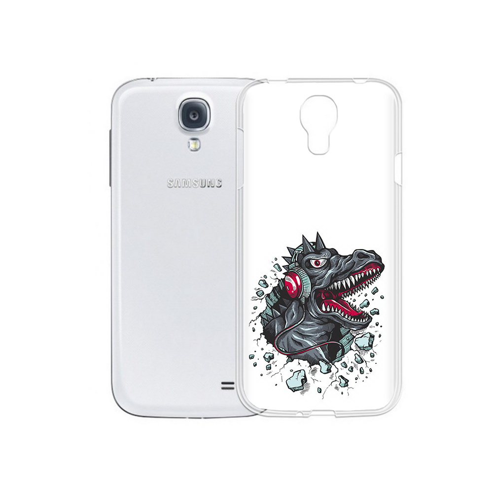 

Чехол MyPads Tocco для Samsung Galaxy S4 Нарисованный динозавр в наушниках, Прозрачный, Tocco