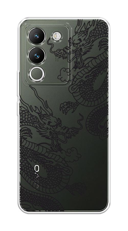 

Чехол на Vivo V29e 5G "Два китайских дракона", Серый;черный, 269650-1