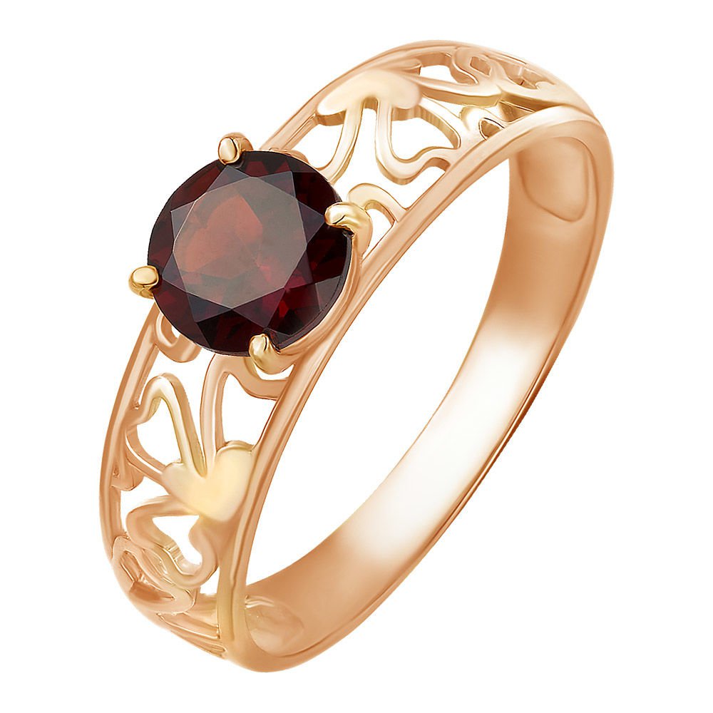 

Кольцо женское из красного золота с гранатом 585Gold 201007585, р. 17,5, 201007585