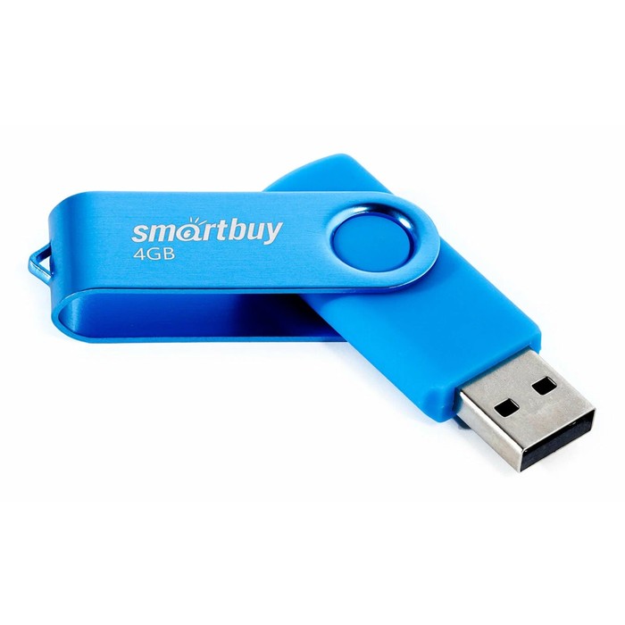 

Флешка Smartbuy 004GB2TWB, 4 Гб, USB2.0, чт до 15 Мб/с, зап до 12 Мб/с, Blue