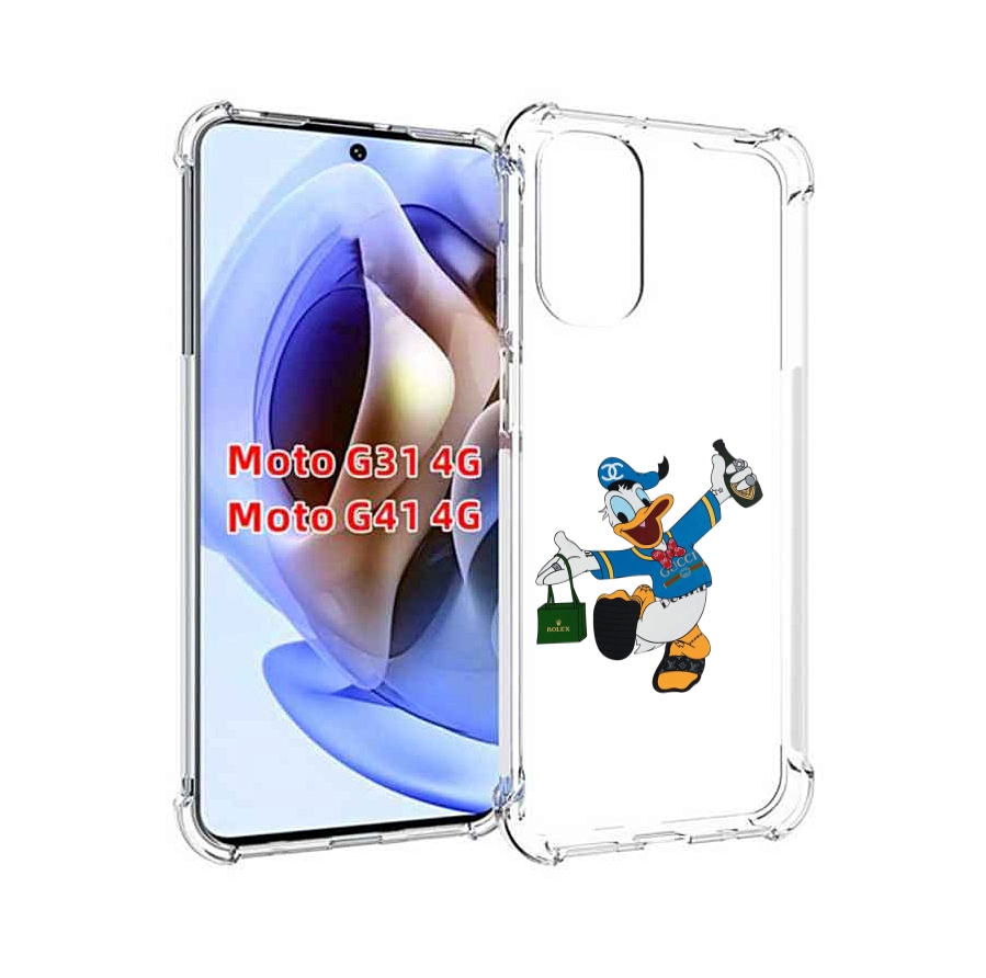 

Чехол MyPads модный-дональд-дак для Motorola Moto G31 4G / G41 4G, Прозрачный, Tocco