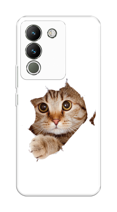 

Чехол на Vivo V29e 5G "Кот и бумага", Белый;коричневый, 269650-1