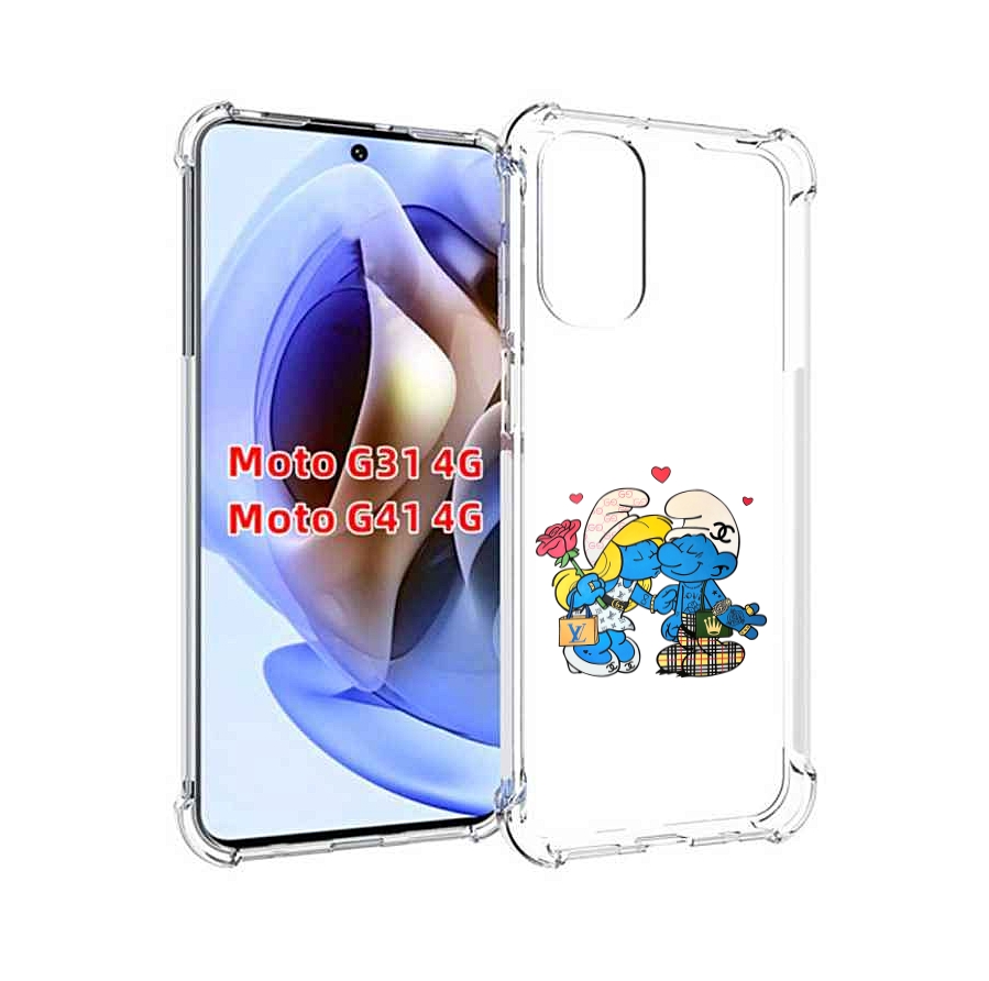 

Чехол MyPads модные-смурфики для Motorola Moto G31 4G / G41 4G, Прозрачный, Tocco