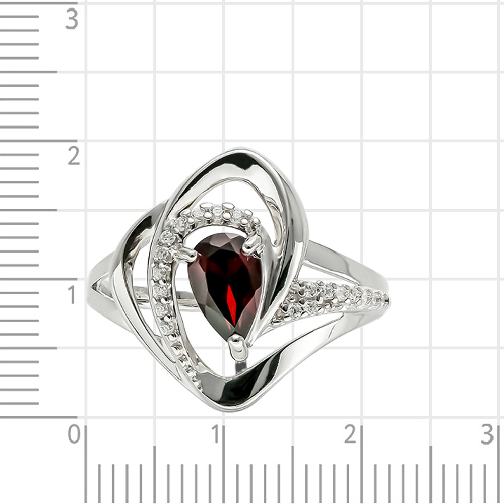 

Кольцо женское из серебра с гранатом 585Gold 701009926, р, 701009926