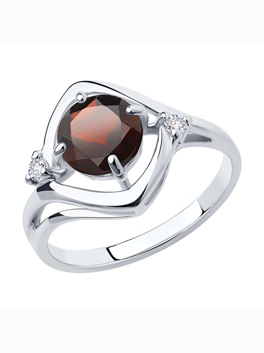 

Кольцо женское из серебра с гранатом 585Gold 701009959, р, 701009959