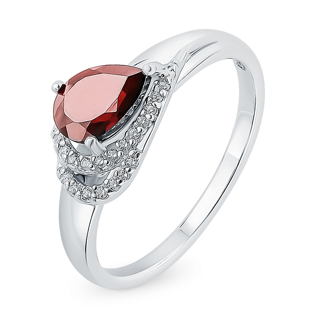 

Кольцо женское из серебра с гранатом 585Gold 701009922, р, 701009922