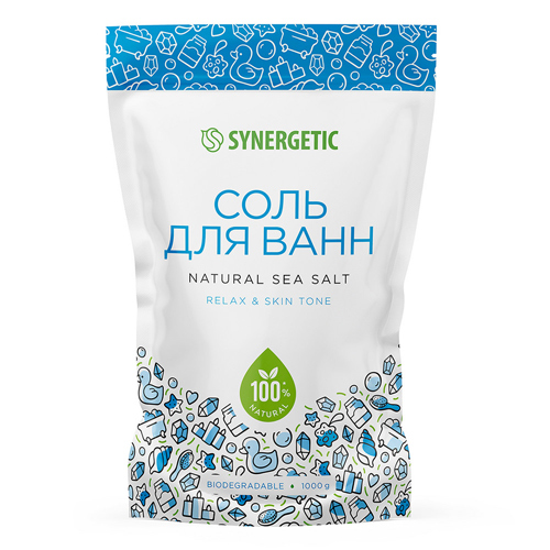 

Соль для ванн Synergetic 1000 г, Белый