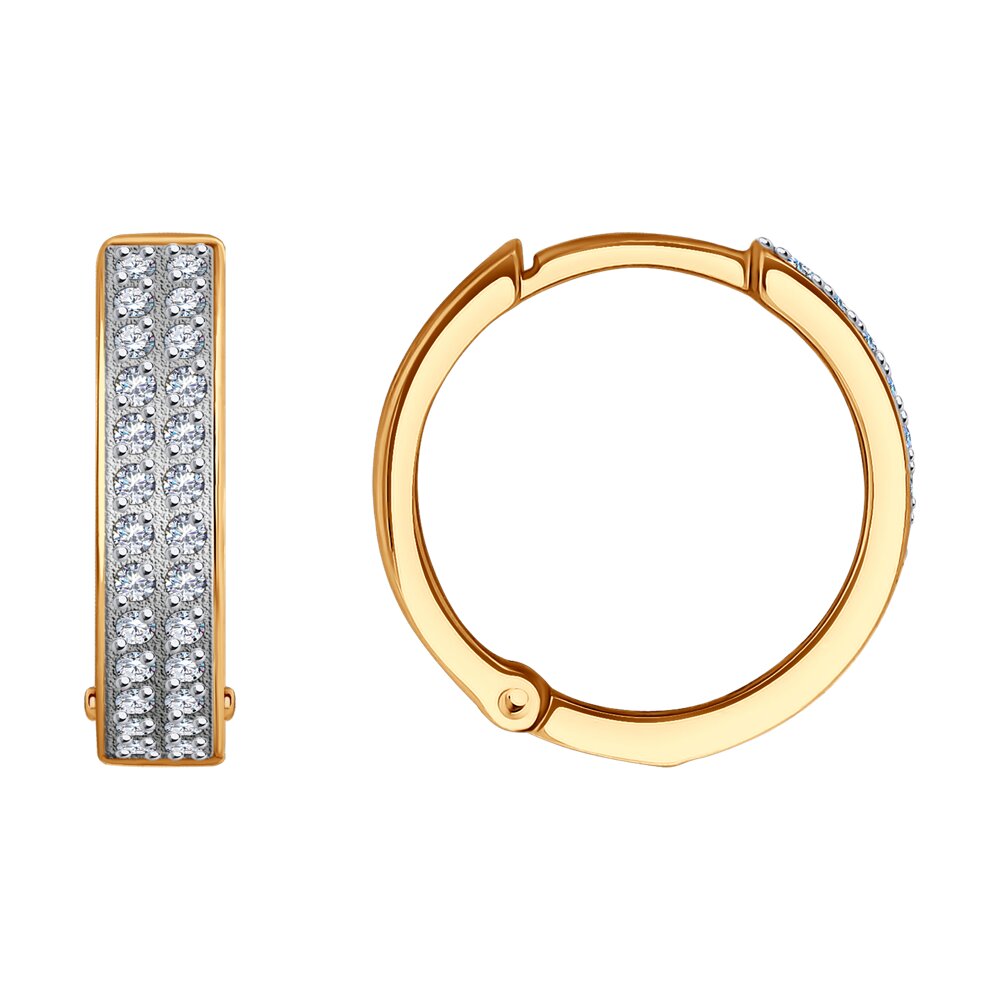 

Серьги конго из красного золота SOKOLOV 0200142, фианит, 0200142