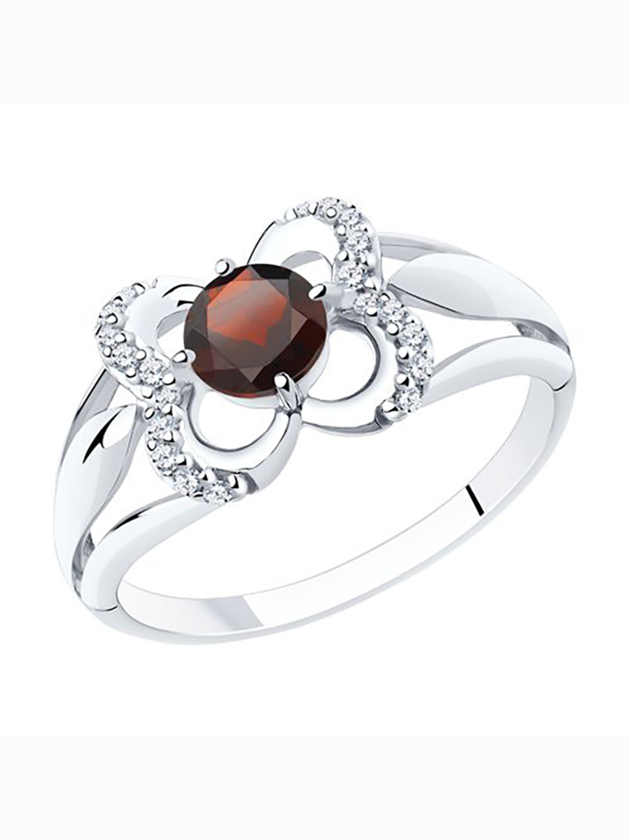 

Кольцо женское из серебра с гранатом 585Gold 701009963, р, 701009963