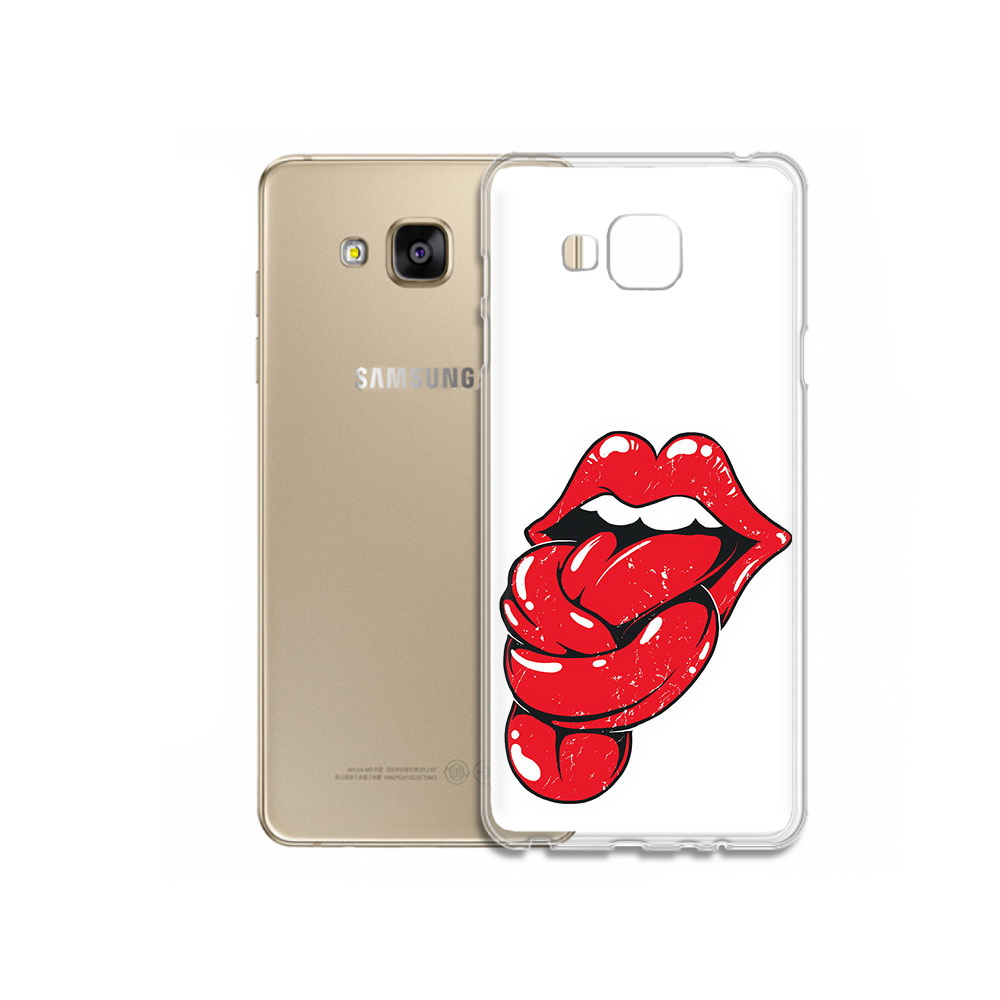 

Чехол MyPads Tocco для Samsung Galaxy J5 Prime яркие губы с языком (PT66772.570.705), Прозрачный, Tocco