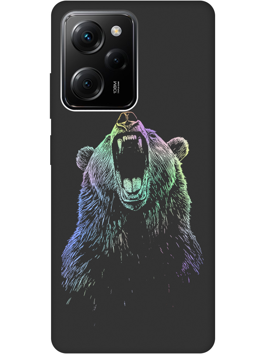 

Силиконовый чехол на Xiaomi Poco X5 Pro 5G с принтом "Медведь Гризли" матовый черный, Черный;серебристый, 767959713